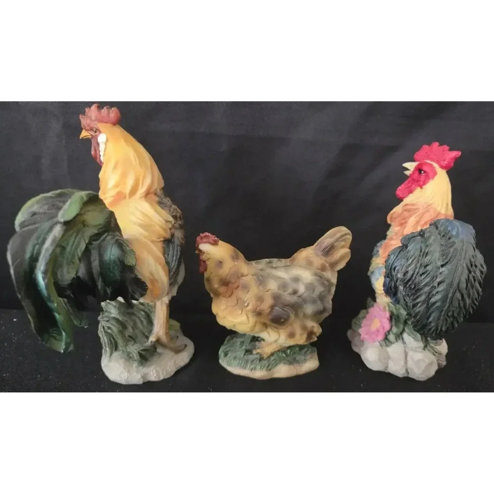 Lot of 5 Resin Roosters
